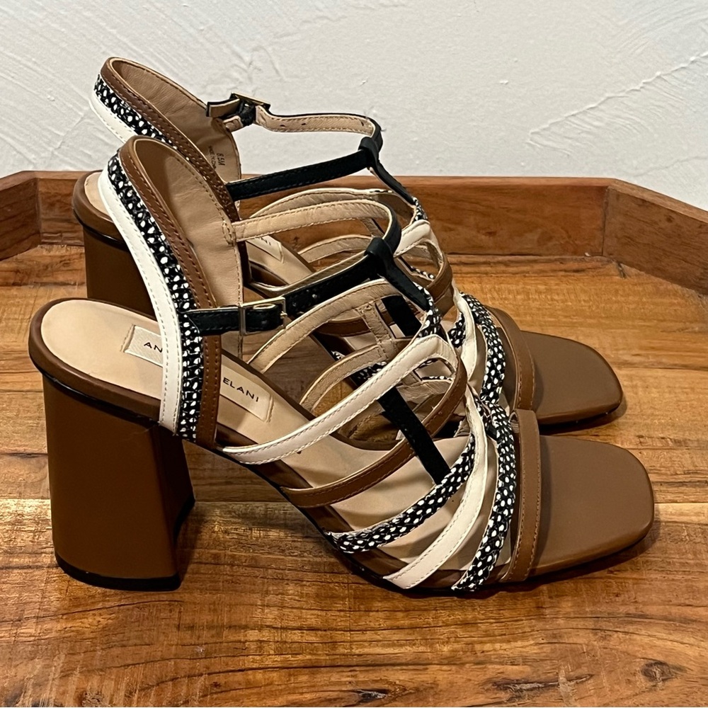 Antonio Melani Slingback Leather Block Heels